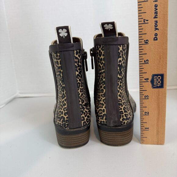 Lucky Brand Women's Rainboot Bootie Ankle Boot Shoes Leopard Print Size 8 M - Picture 4 of 10